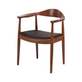 Round Dining Arm Chair with Black PU Seat Cushion, Set of 2 H781