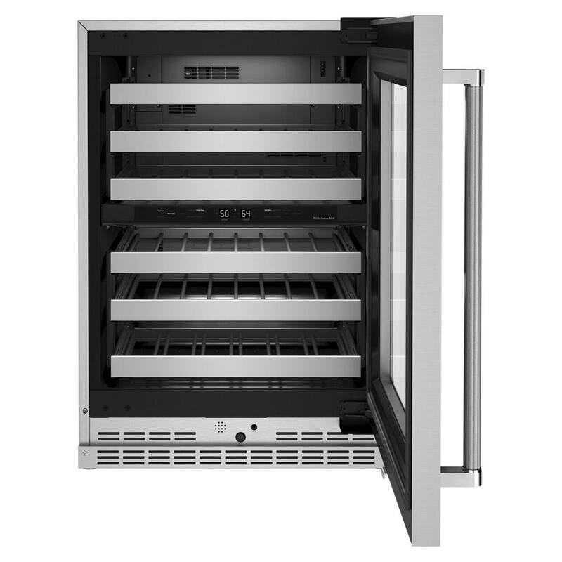 46-Bottle Built-In Undercounter Wine Cooler in Stainless Steel K47716