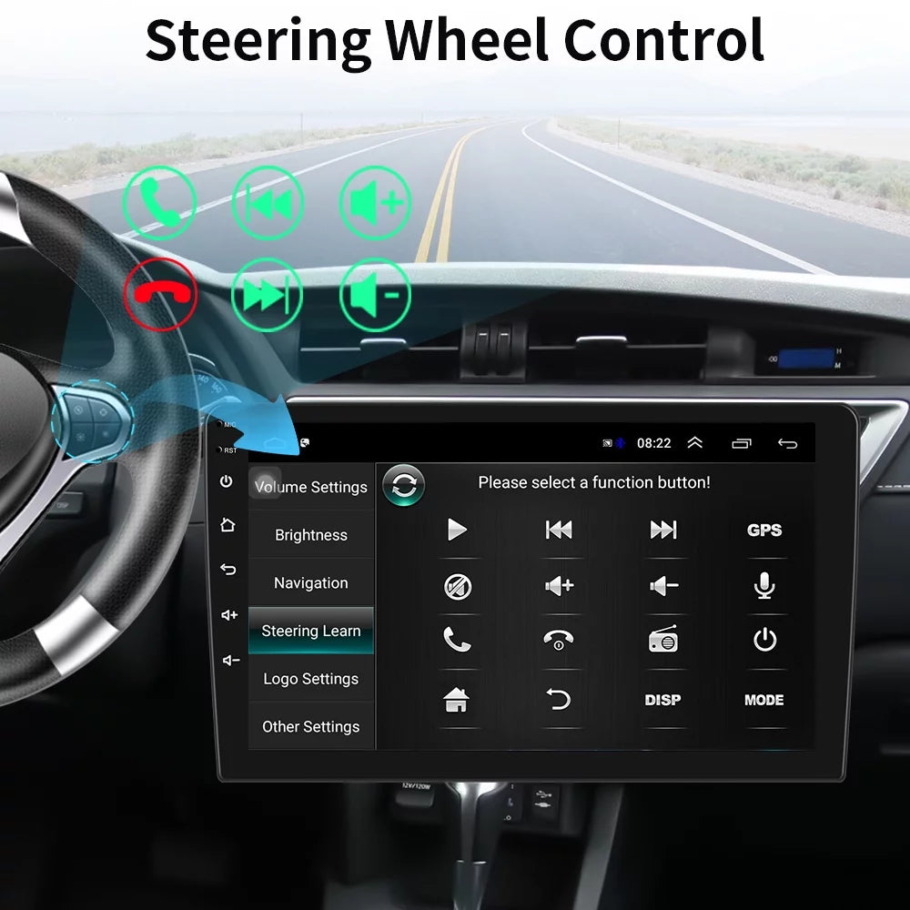 Android 12 Double 2 Din Car Stereo Radio 10.1'' HD Touch Screen 1080P Car Multimedia Player Head Unit Bluetooth WIFI GPS FM Receiver with Rearview Camera Y3386