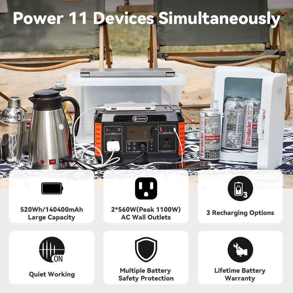 560W Portable Power Station with AC Outlets and USB Outputs W6441