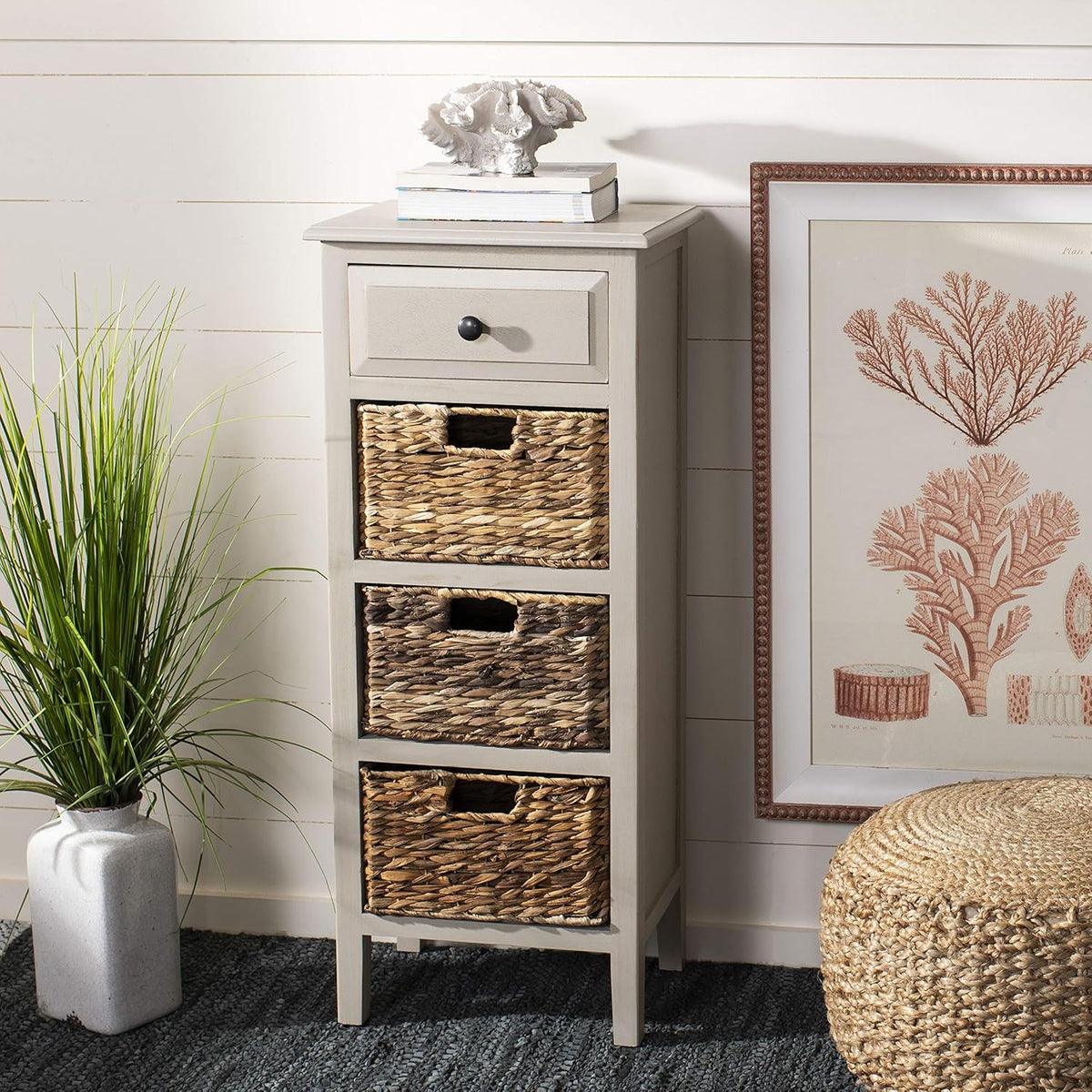 Distressed White Side Table K989495
