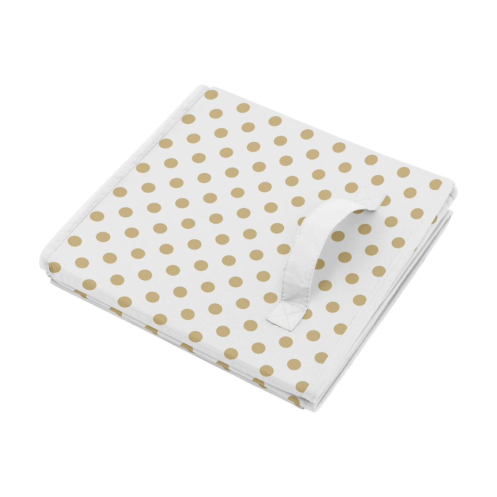 Watercolor Floral Gold Polka Dot Storage Fabric Toy Box T287