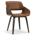 Brown Upholstered Dining Chair with Wood Legs A879350
