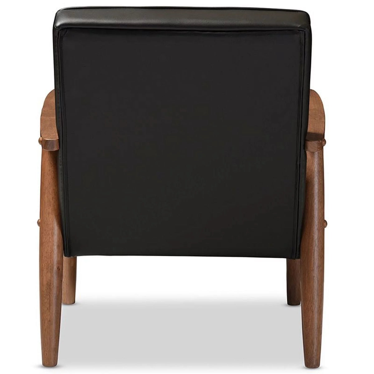 Black 2 Piece Faux Leather Loveseat and Reception Chair Set T2001