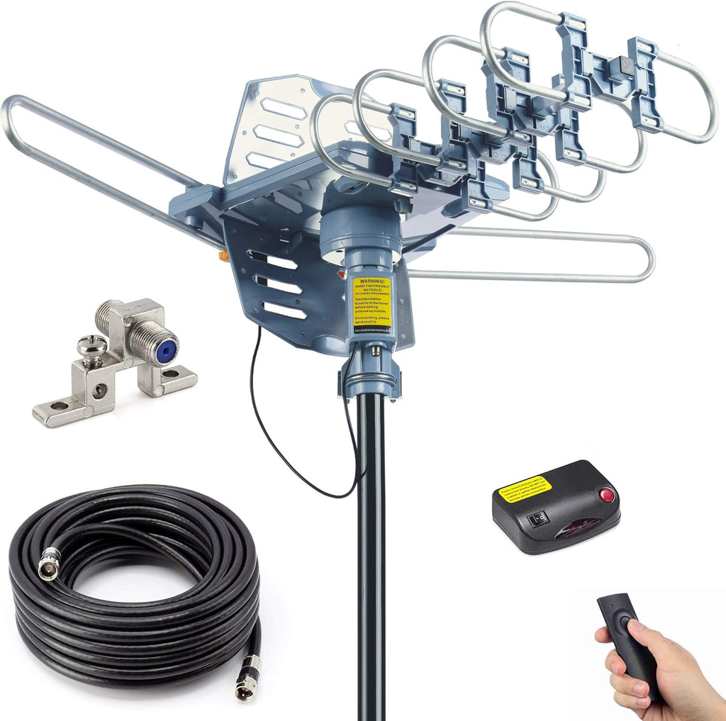Outdoor Digital Amplified HDTV Antenna, 150 Mile 360 Degree Rotation X4241
