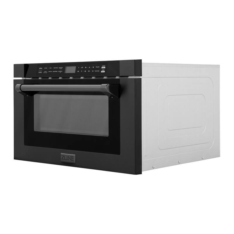 1000-Watt Built-In Microwave Drawer in Black Stainless Steel J923805