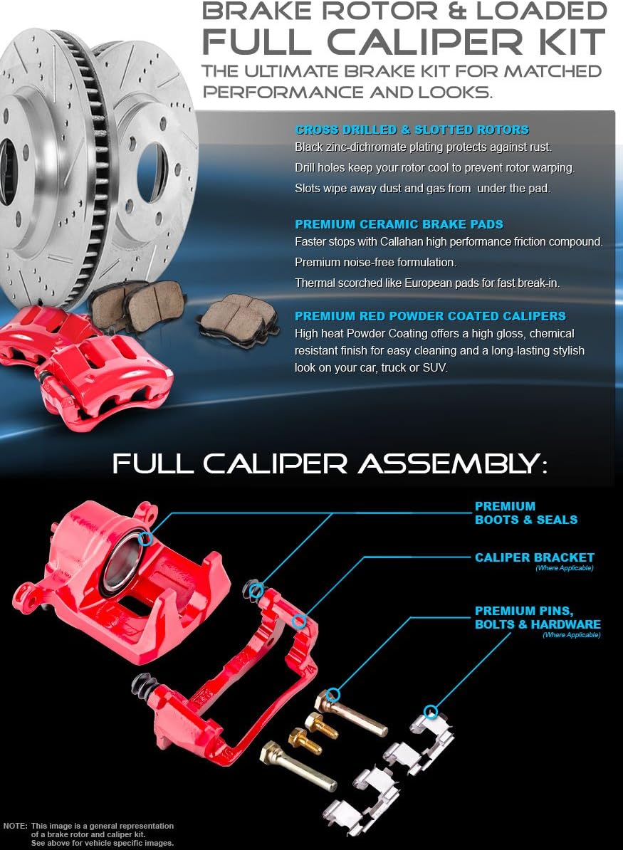286.7 mm 5 Lug Brake Disc Rotors + Ceramic Brake Pads + Clips K343