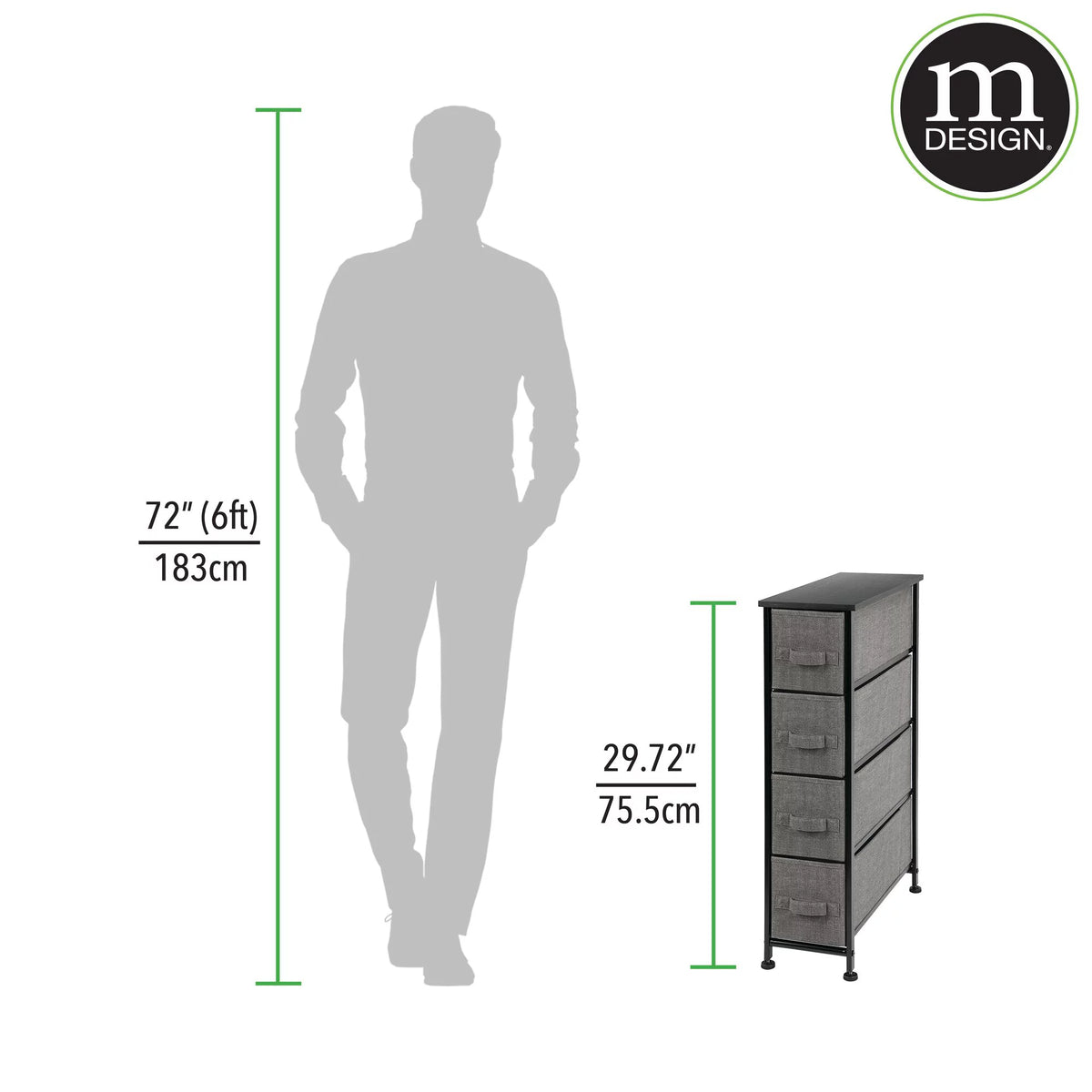Narrow 4 Fabric Drawers Dresser G504313