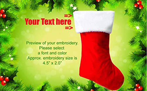 Personalized Custom Embroidered Christmas Plush Stocking 20 Inches C71233