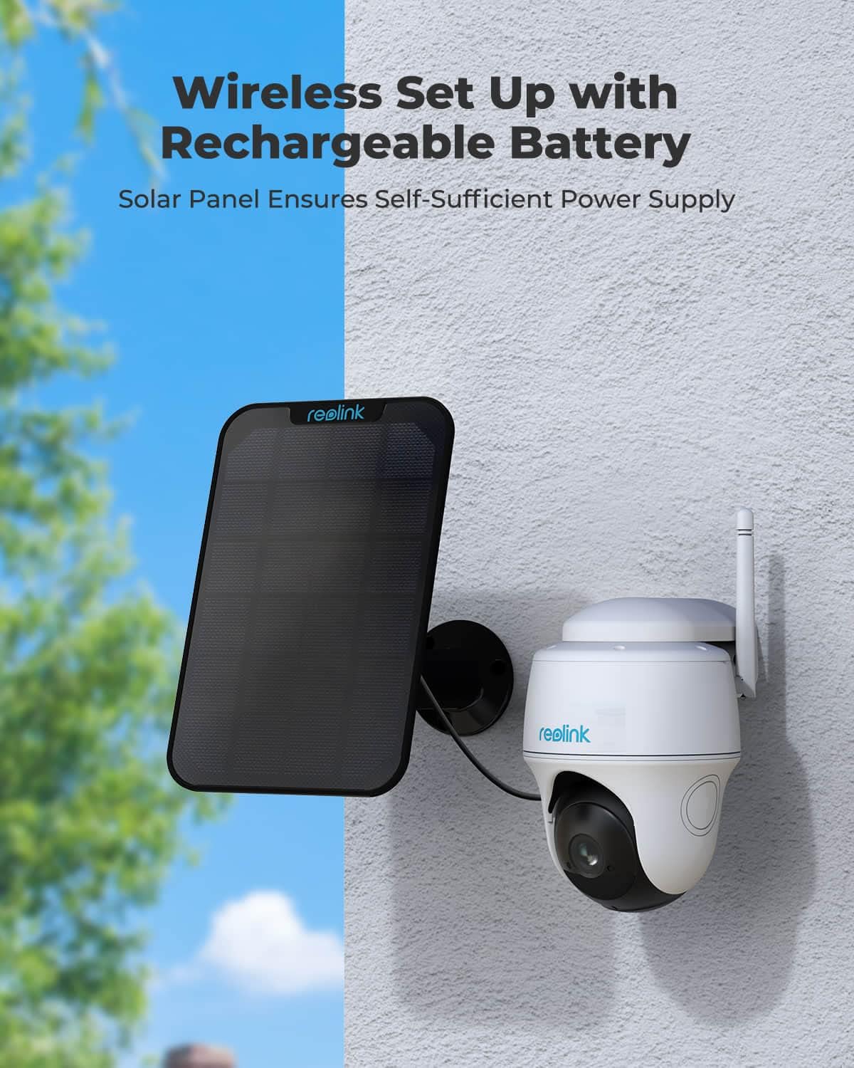 Solar Powered Wireless Security Camera with Pan Tilt C374