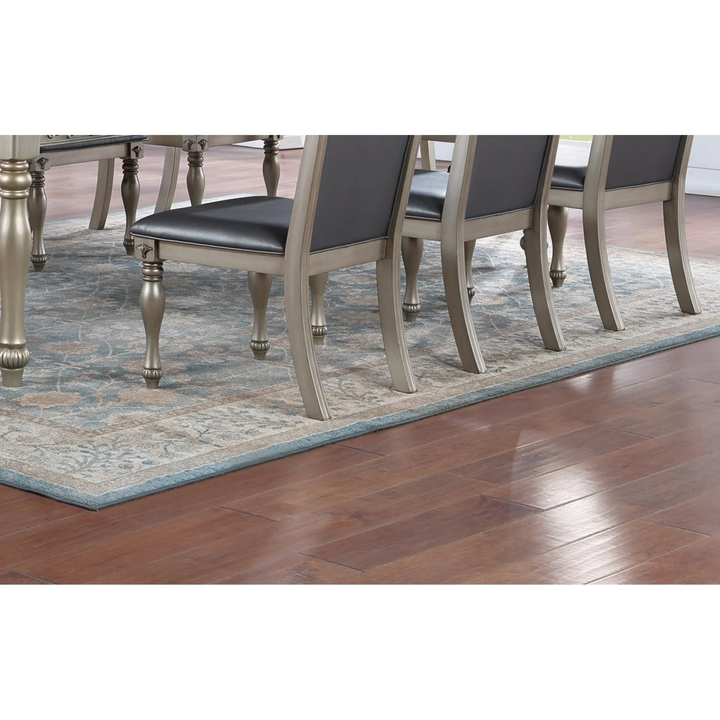 Grey Silver Rubberwood Upholstered Dining Chairs Set of 2 E92179