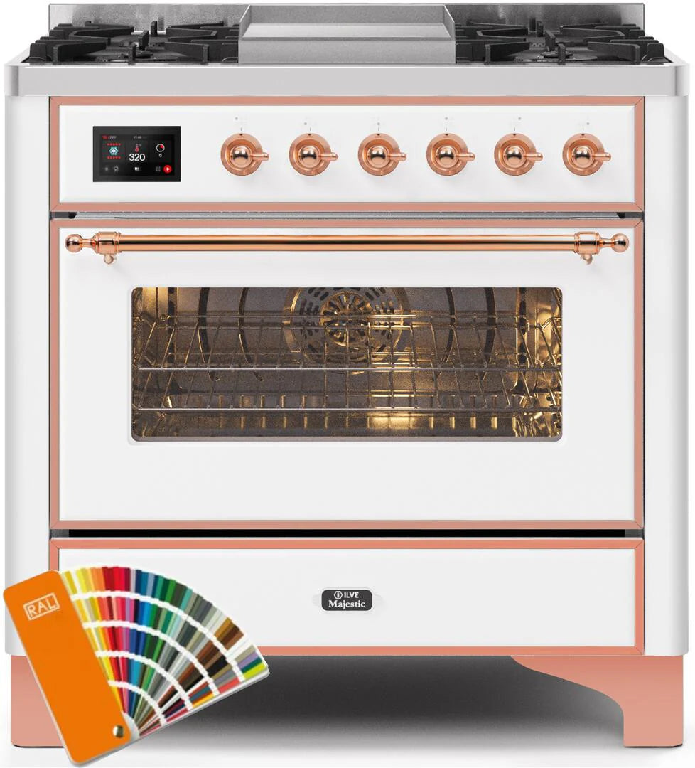 36 Dual Fuel Propane Gas Range with Copper Trim V99276