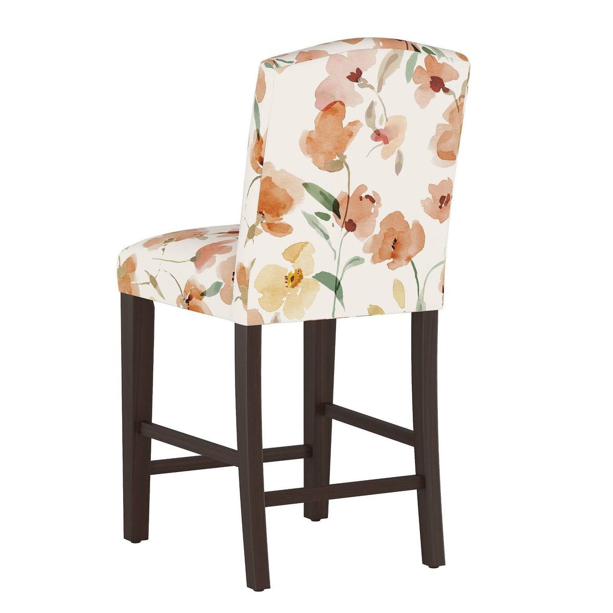 Camel Back Counter Height Barstool with Floral Print A1473