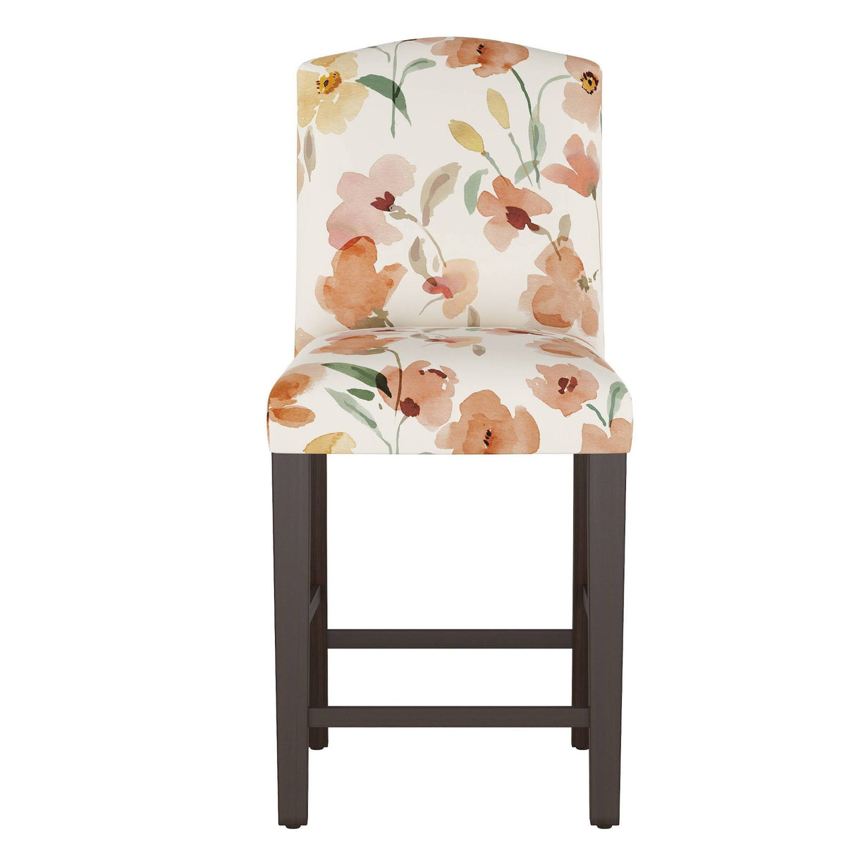 Camel Back Counter Height Barstool with Floral Print A1473