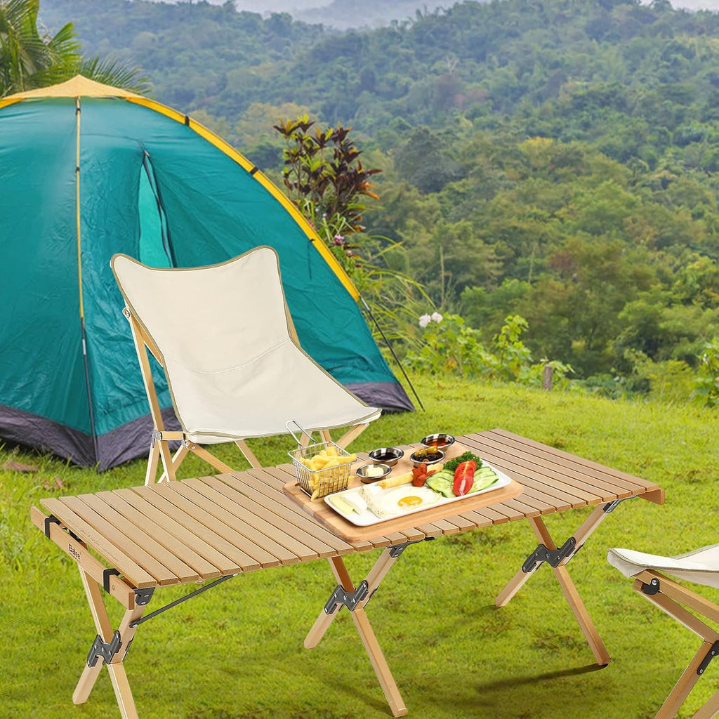 4ft Foldable Wooden Picnic Table with Carry Bag U340063