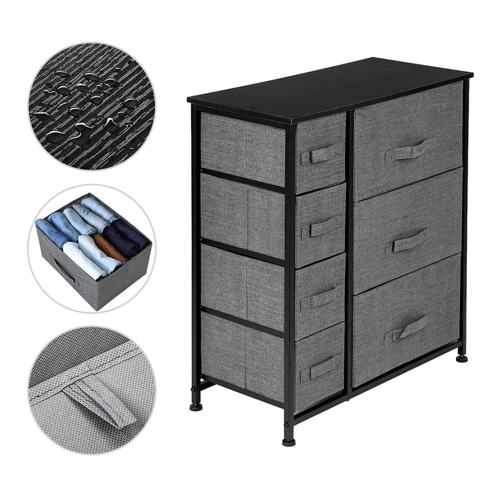 Gray 7 Drawer Fabric Dresser Z729896