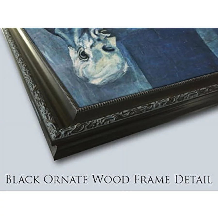 Black Ornate Wood Framed Art Print X106