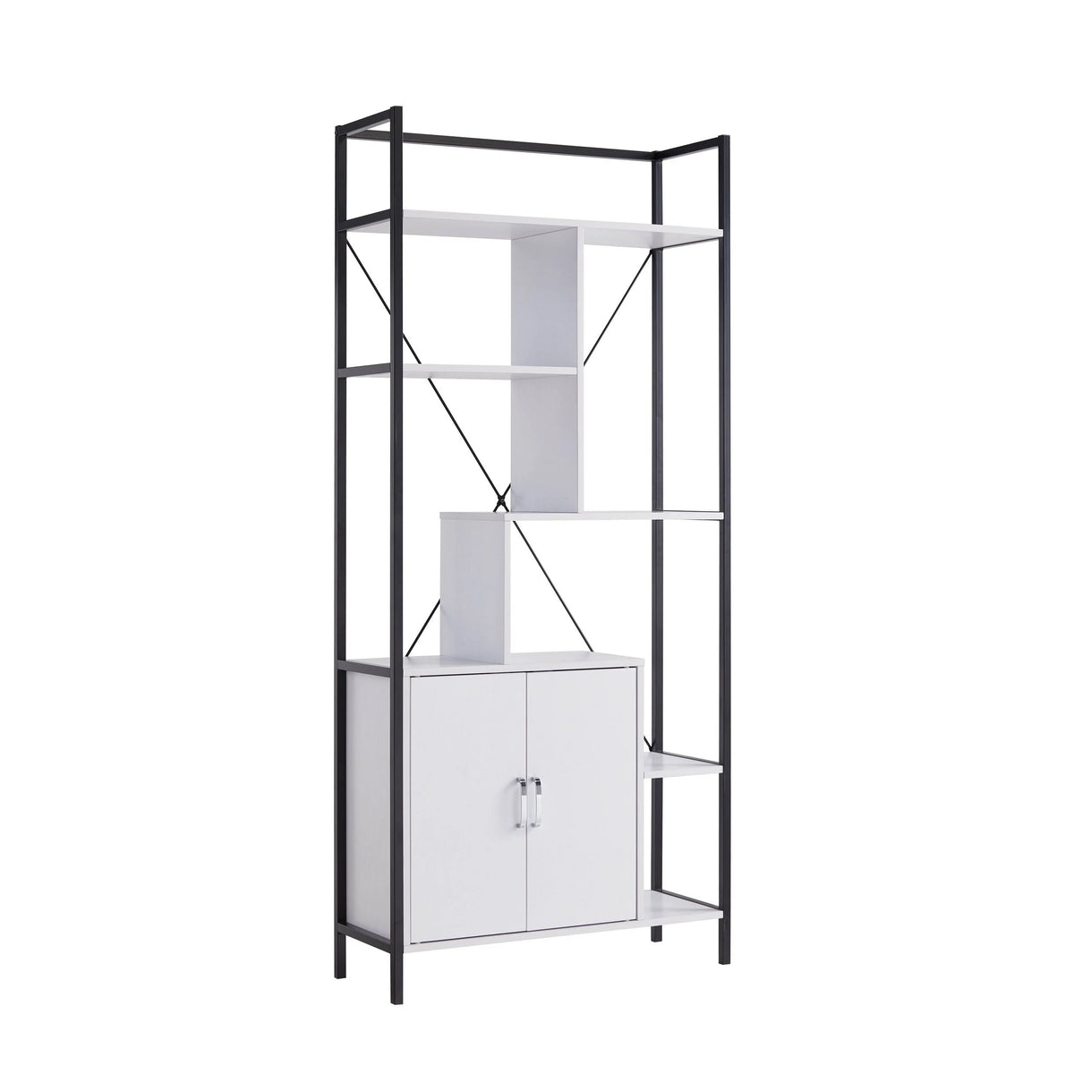 71 Inch White Display Cabinet with 7 Shelves V460
