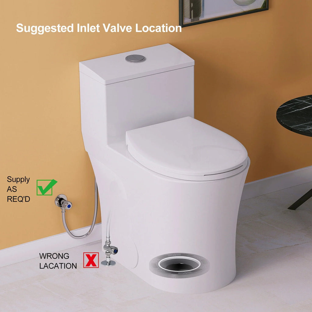 Elongated One Piece Toilet with Comfort Chair Seat, Dual Flush, White G699