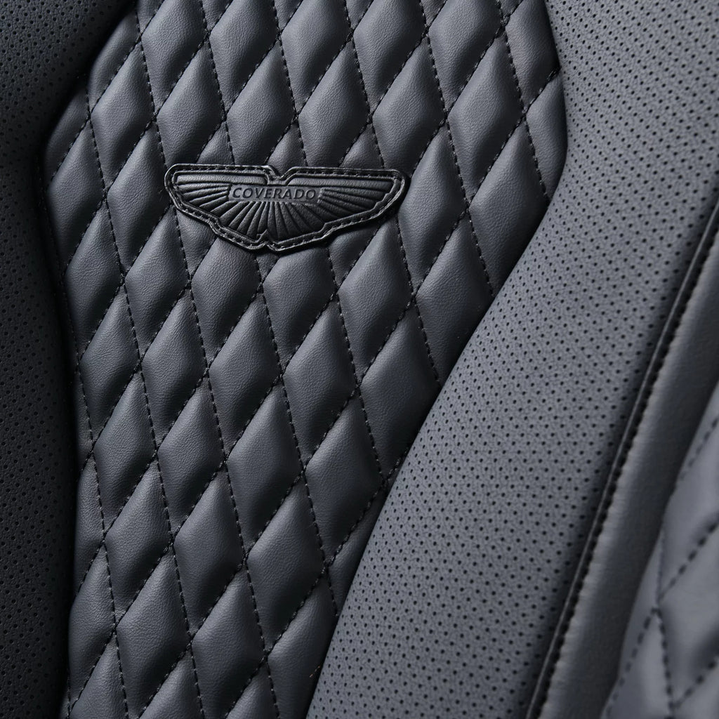 Black 5 Seats Leatherette Car Seat Covers Full Set D8295