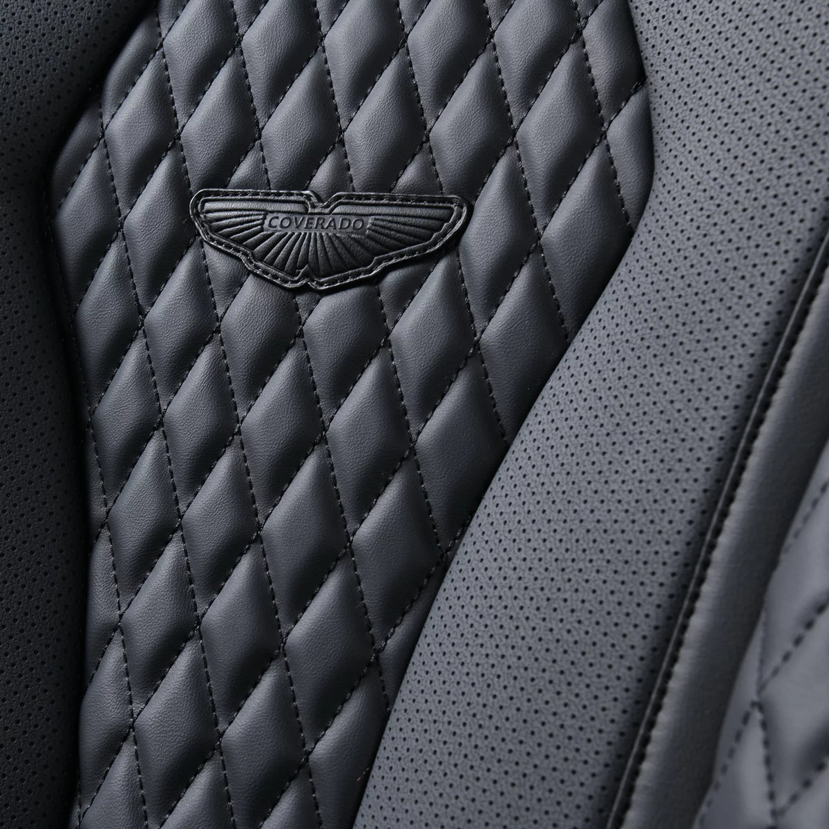 Black 5 Seats Leatherette Car Seat Covers Full Set D8295
