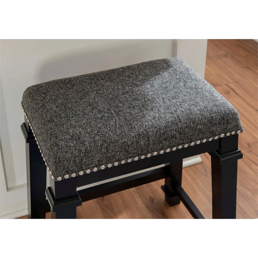 Black Wood Backless Counter Stool P38852