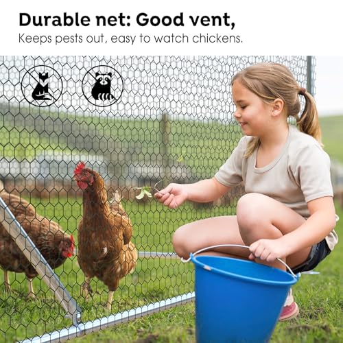 Large Metal Walk-in Chicken Coop with Anti-UV Cover O86010