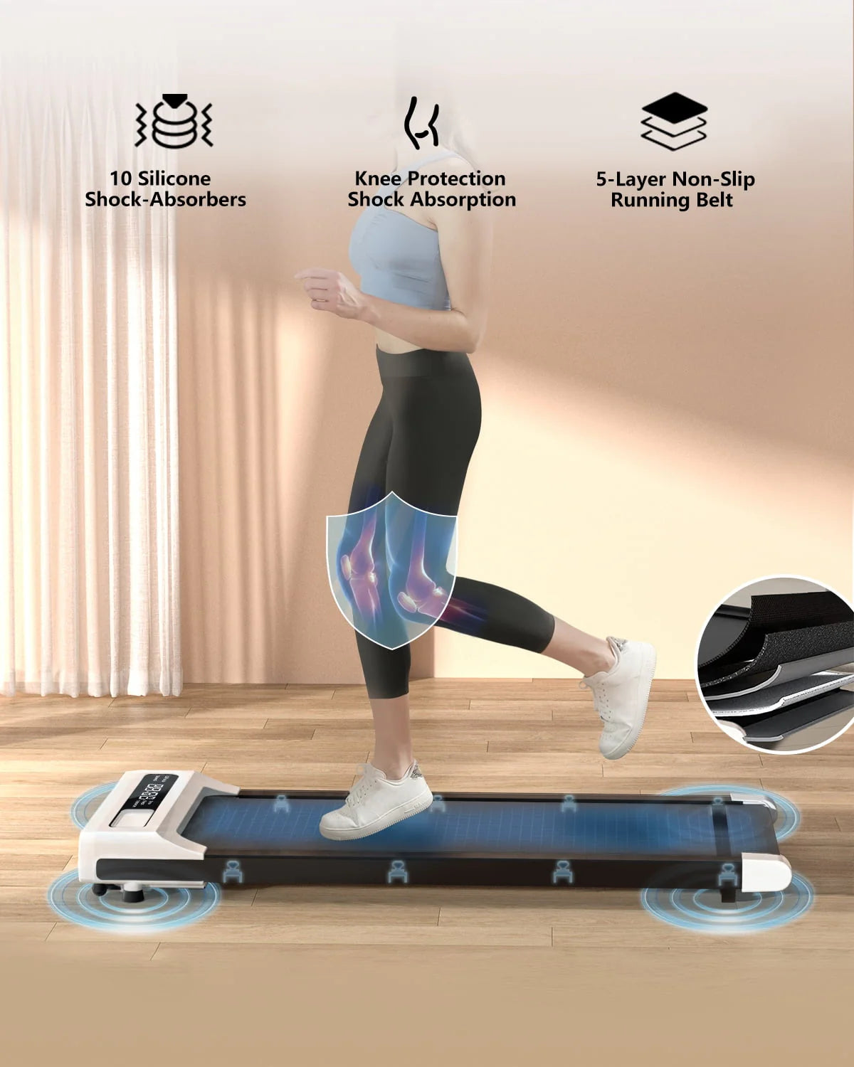 2 in 1 Under Desk Treadmill, 2.5HP Quiet Portable Treadmill with Remote Control, Black K312318