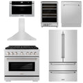 36 Gas Range, Range Hood, Refrigerator, Microwave Drawer, Dishwasher and Wine Cooler S10674