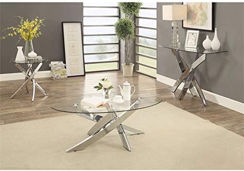 Metal and Glass Round End Table D125709