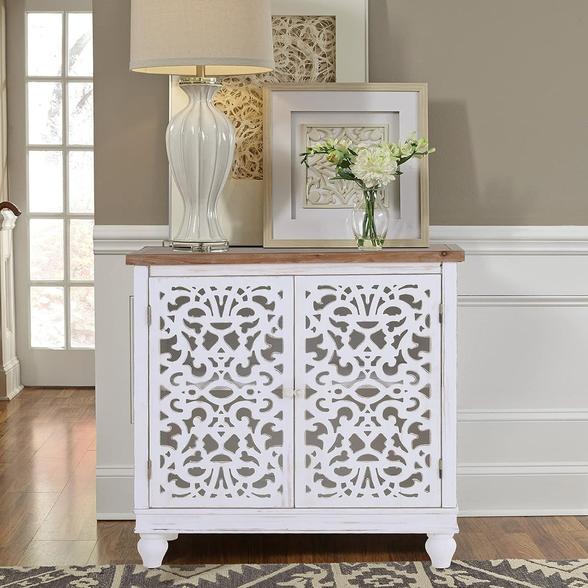 White Storage Cabinet with 2 Doors G319762