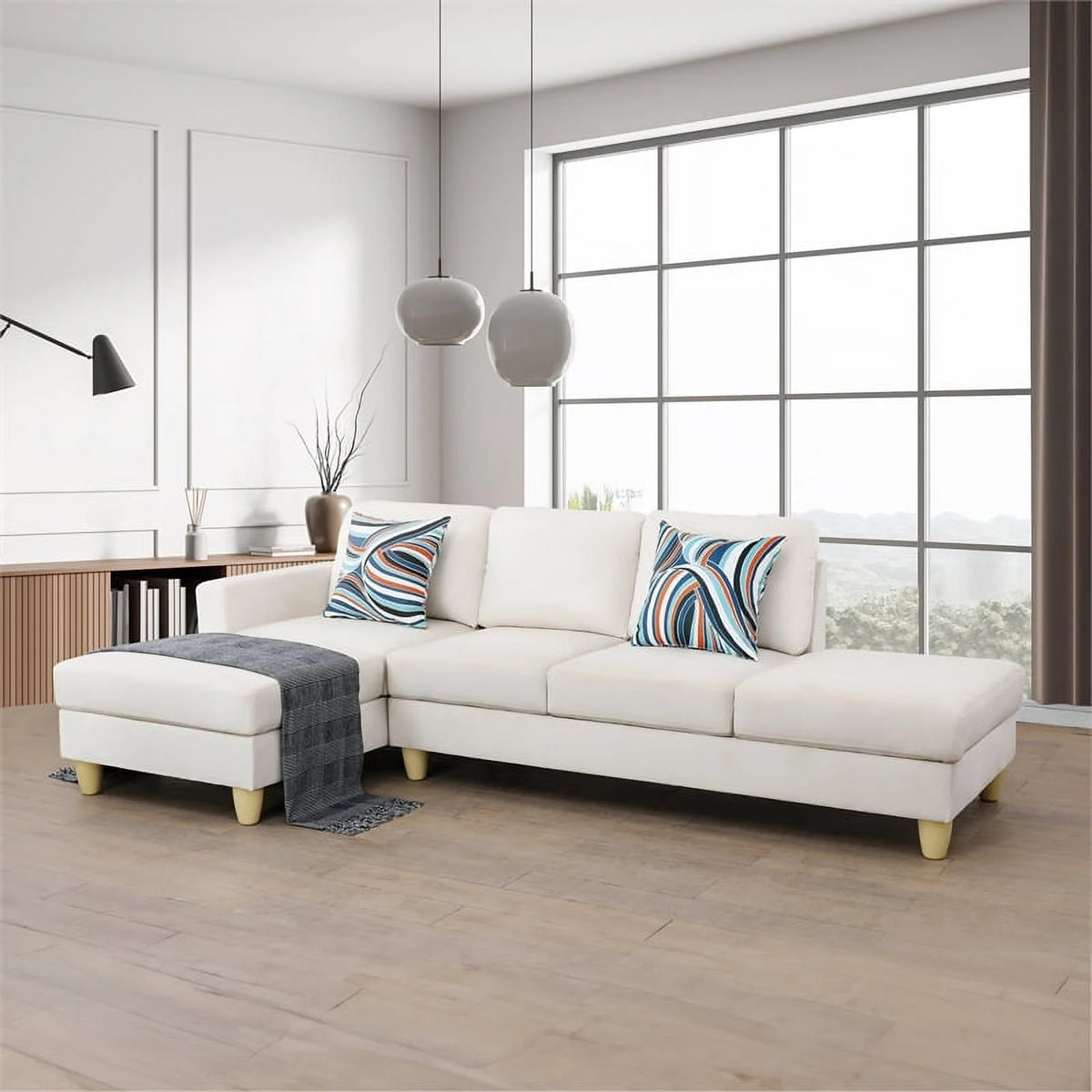 Cream White Sectional Sofa G21614