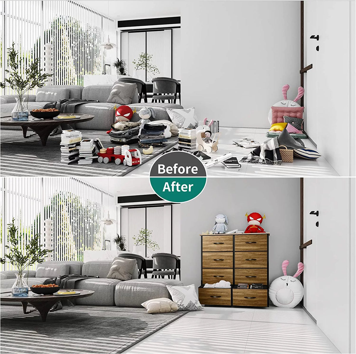 8 Drawer Fabric Dresser T920683