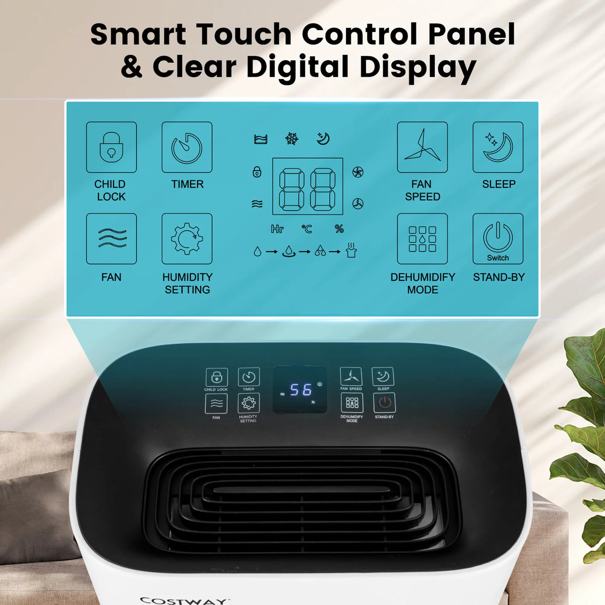 4500 Sq. Ft 73-Pint Dehumidifier with 5 Modes Q267460
