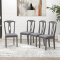 Rustic Wood Padded Dining Chairs Set of 4 N22573