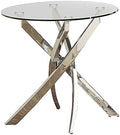 Metal and Glass Round End Table D125709