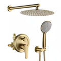Wall Mount Dual Shower Heads with Valve in Brushed Gold W125