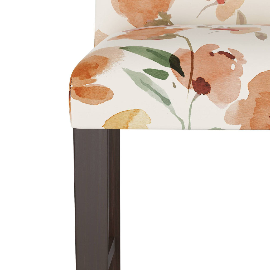 Camel Back Counter Height Barstool with Floral Print A1473