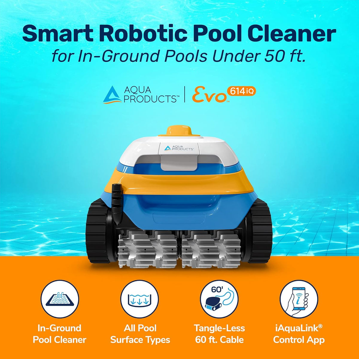 Robotic Pool Cleaner with 60ft Swivel Cable Y663