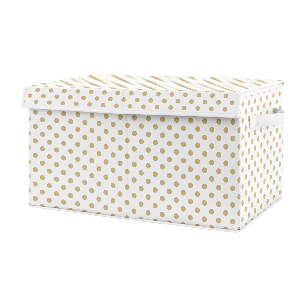 Watercolor Floral Gold Polka Dot Storage Fabric Toy Box T287