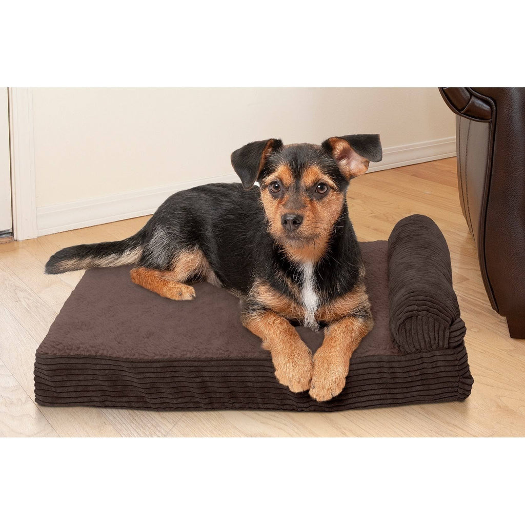 Memory Foam Corduroy Chaise Lounge Pet Bed H902366