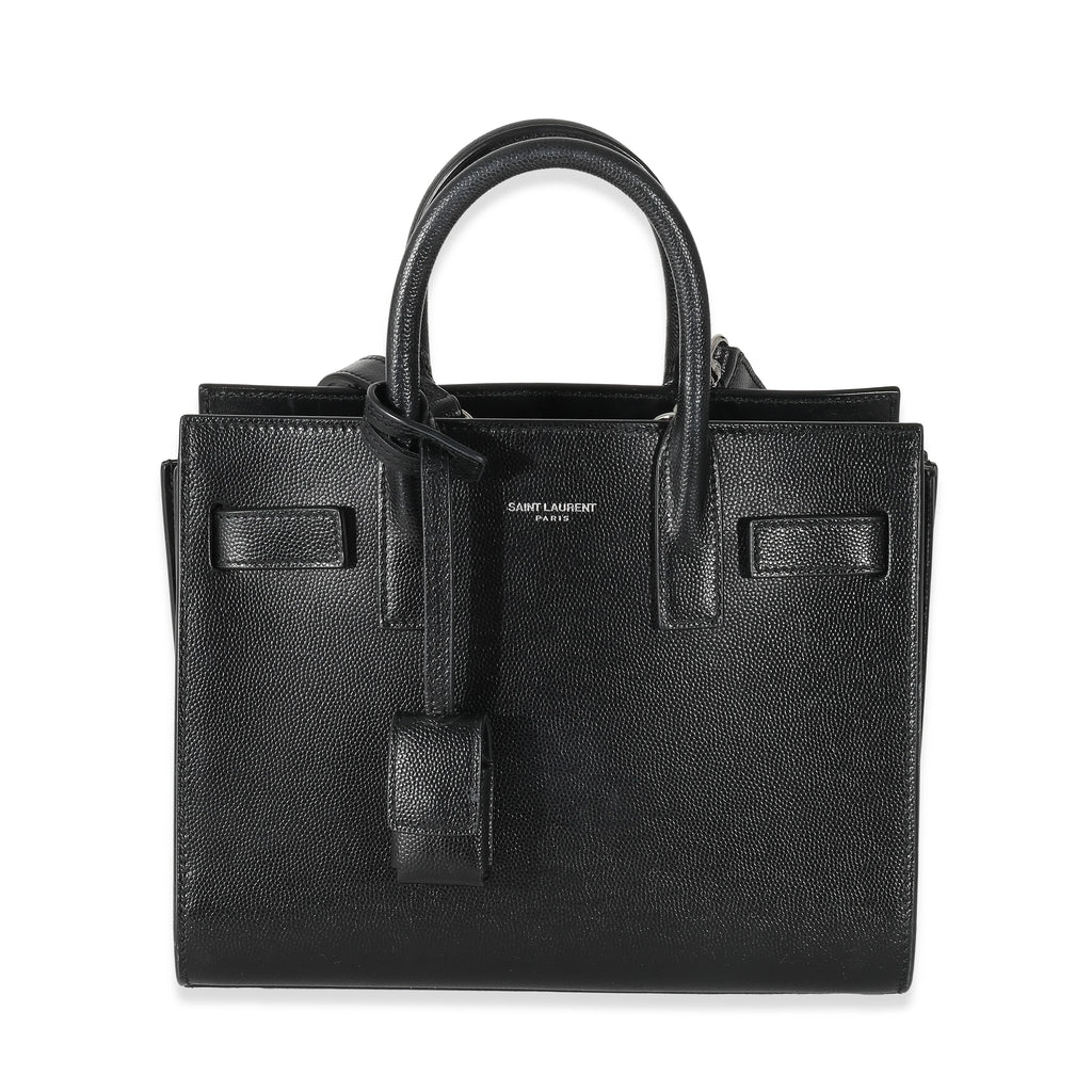 Black Grained Leather Nano Sac De Jour P90456