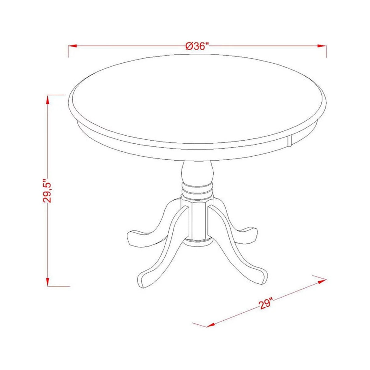 3-piece Wood Dining Set Y359575