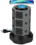 Surge Protector Power Strip Tower with Wireless Charger USB Ports 12 AC Outlet 6.5FT K598