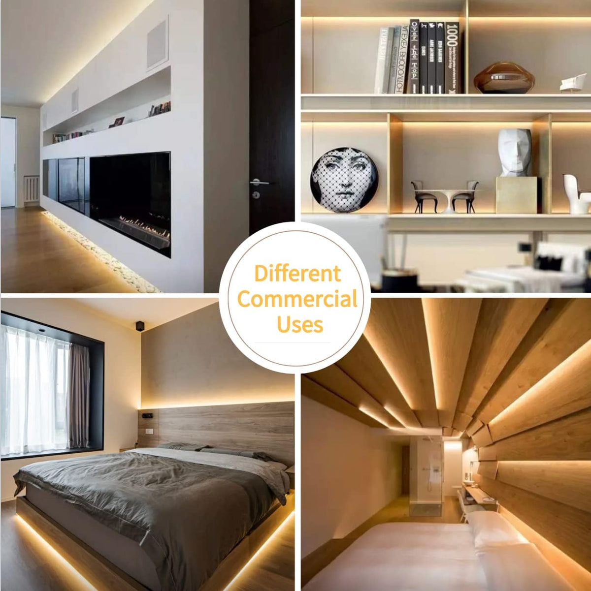 Warm White Indoor LED Strip Lights 52.5Ft Non-Waterproof 2700K Z83892