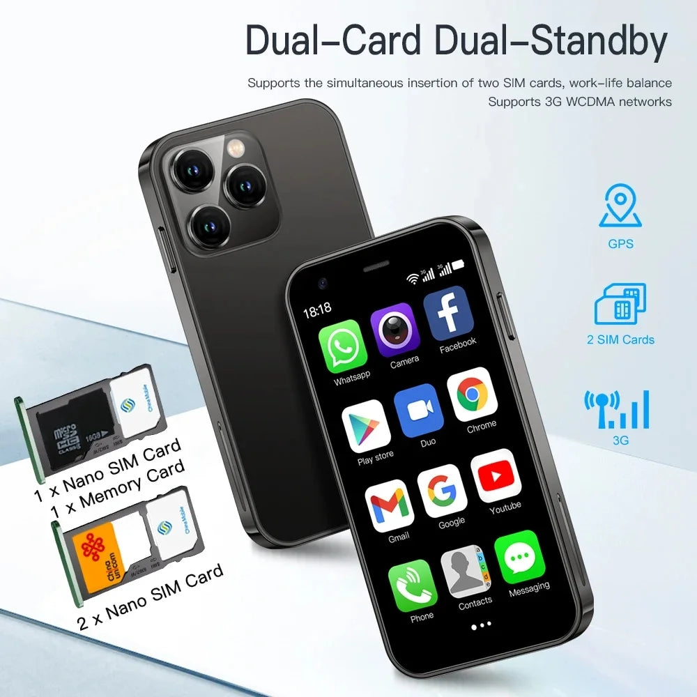 3Inch Quad Core 3GB+64GB 4G LTE Dual SIM Mini Smartphone W473