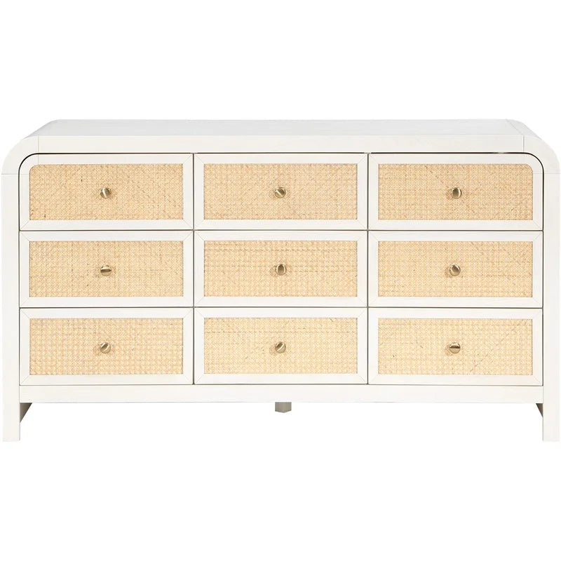 White Ash Wood and Natural Cane Dresser J340