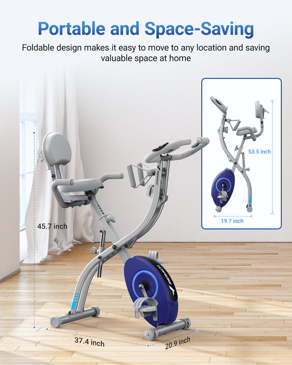 Folding Magnetic Upright Exercise Bike C48436