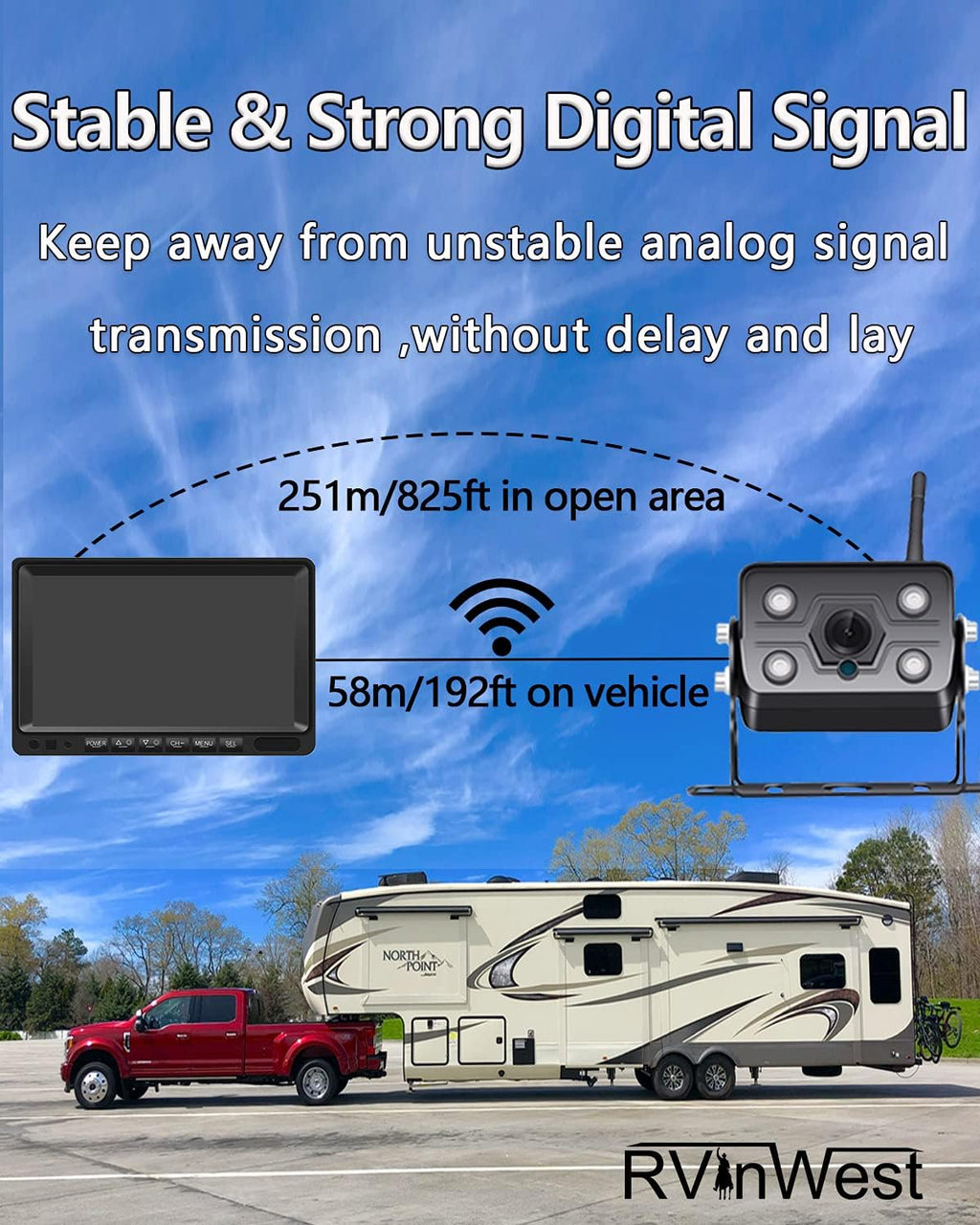 Wireless Backup Camera with 7 DVR HD Monitor F82617
