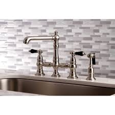 Bridge Kitchen Faucet with Brass Sprayer Matte Black F5117